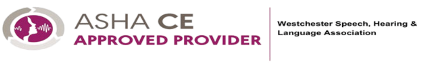 Logo with a purple and pink cartoon of an assertive puppet face and the text 'ASHA CE' and 'Approved Provider' in pink.