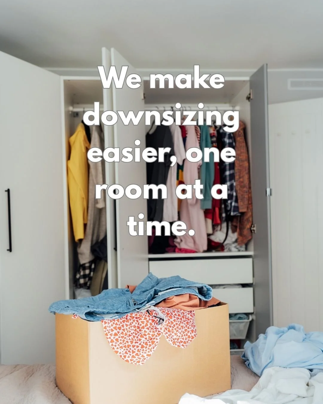 Downsizing can be so overwhelming.
The decisions, the memories...the sheer amount of STUFF.

The good news is, you don&rsquo;t have to dd it all at once &mdash; or alone.

From sorting and selling to rehoming and clearing out, we&rsquo;re here with s