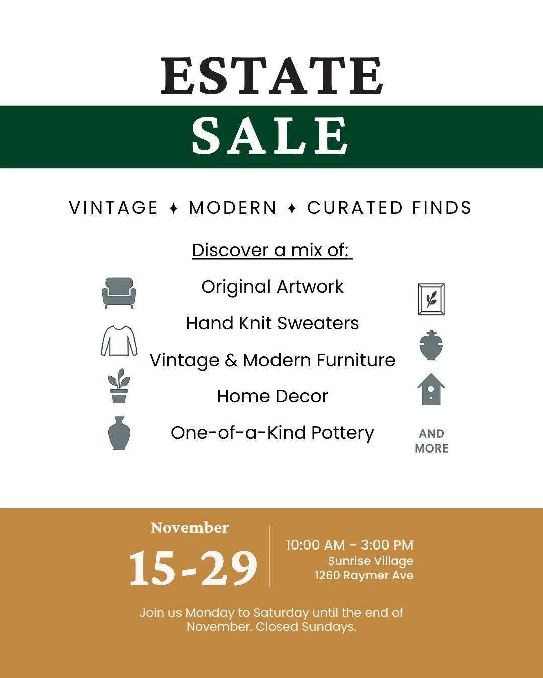 Save this post, follow @birdiesestates. And set a reminder

Why do all your Christmas shopping online or at the mall when you can find unique treasures right here in the Okanagan? 

Estate sales are full of beautiful, one-of-a-kind finds &mdash; join