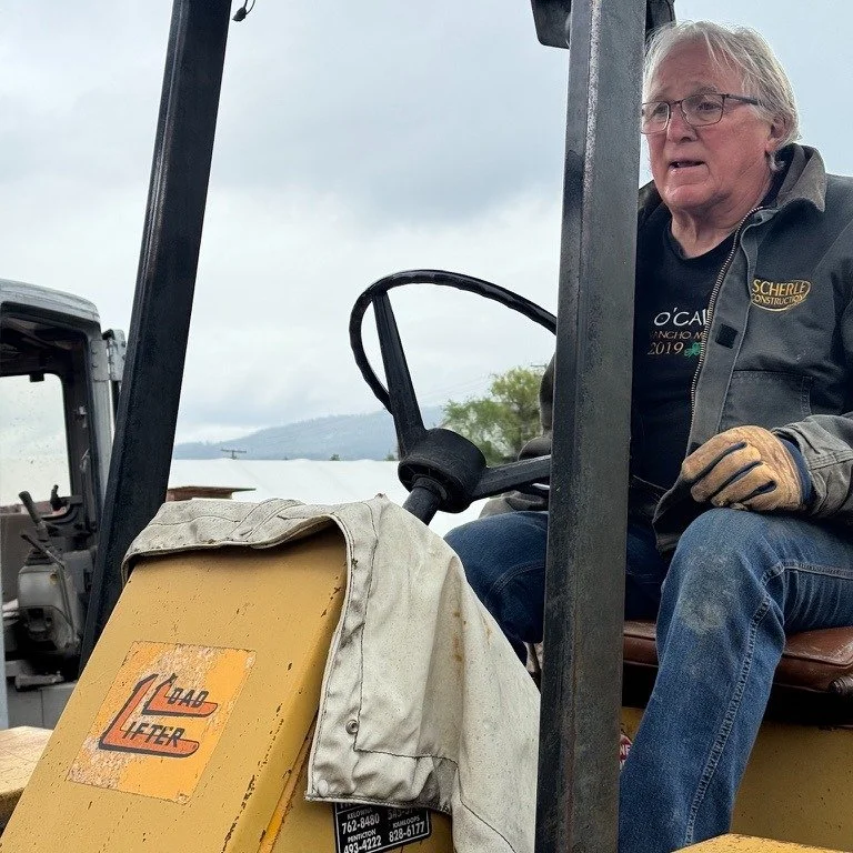 "DAD LIFTER"

...At least thats what I thought this huge forklift was called! 

This machine came in handy for my client for several years in his career as a commercial contractor.

And it was an indispensable 'Dad Lifter' during this huge 