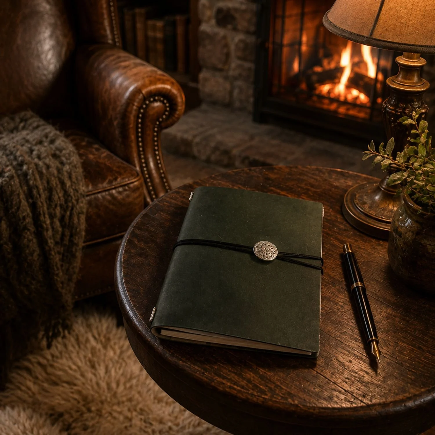 Genuine Leather Wrap Tie Refillable Journal — Handcrafted in Appalachia