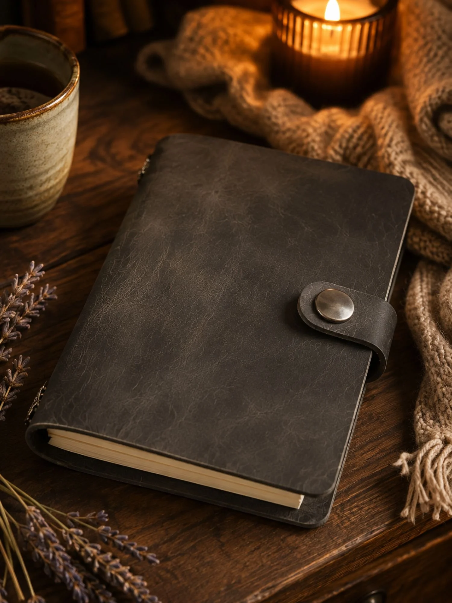 Genuine Leather Snap Closure Refillable Journal — Handcrafted in Appalachia