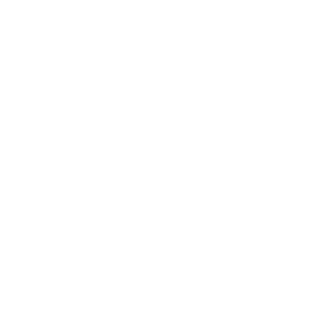 White outline of a leafy branch on a black background.