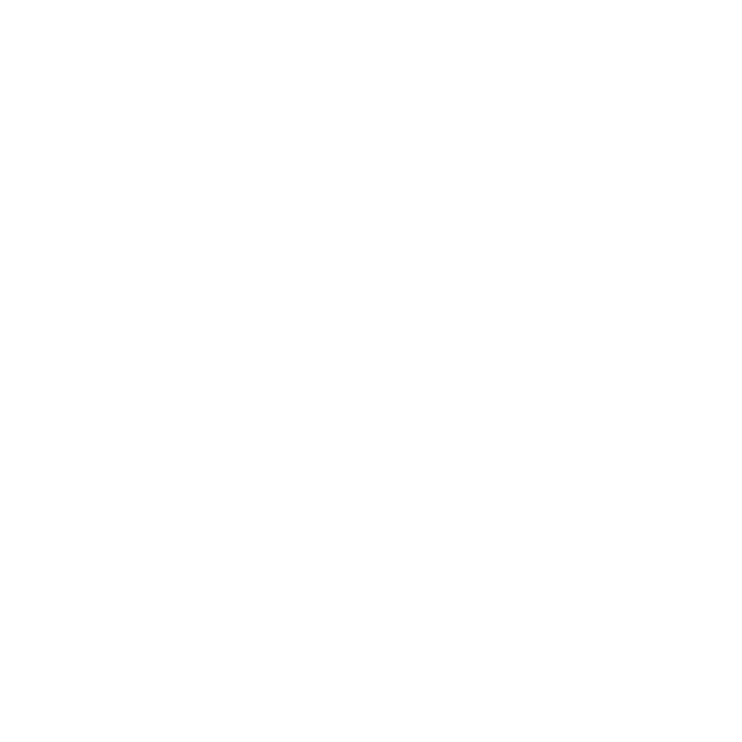 White line drawing of a leafy branch on a black background.