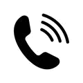 Icon of a telephone receiver with sound waves indicating call or communication