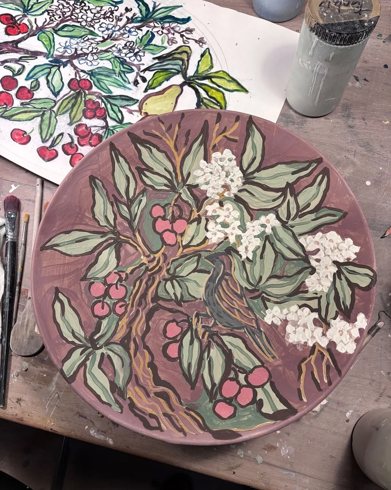 Fad i proces . #lert&oslash;j #begitning #kirseb&aelig;r #natur #clayart