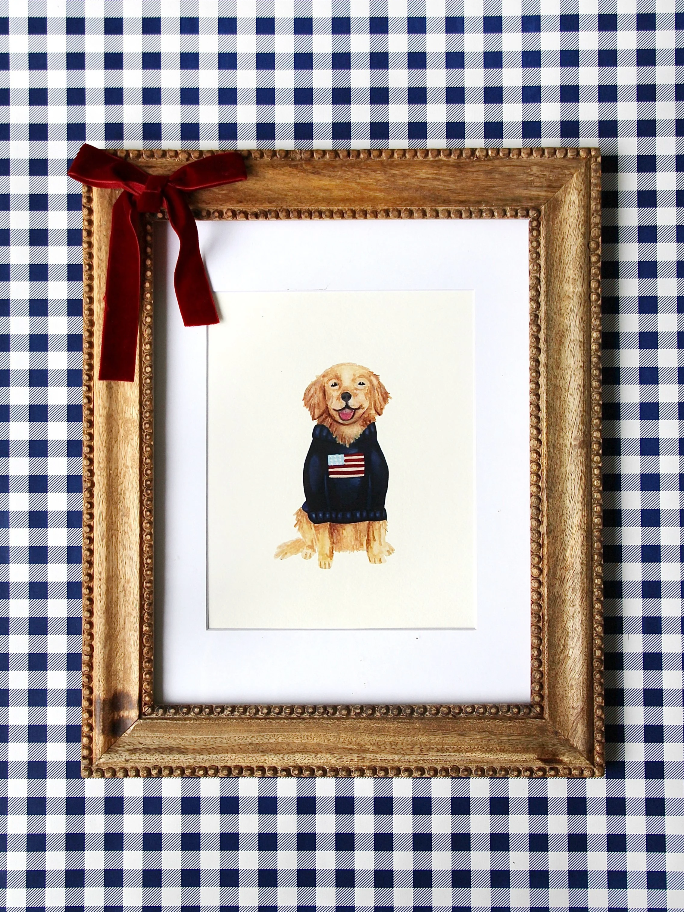 “All American Golden Retriever” Print