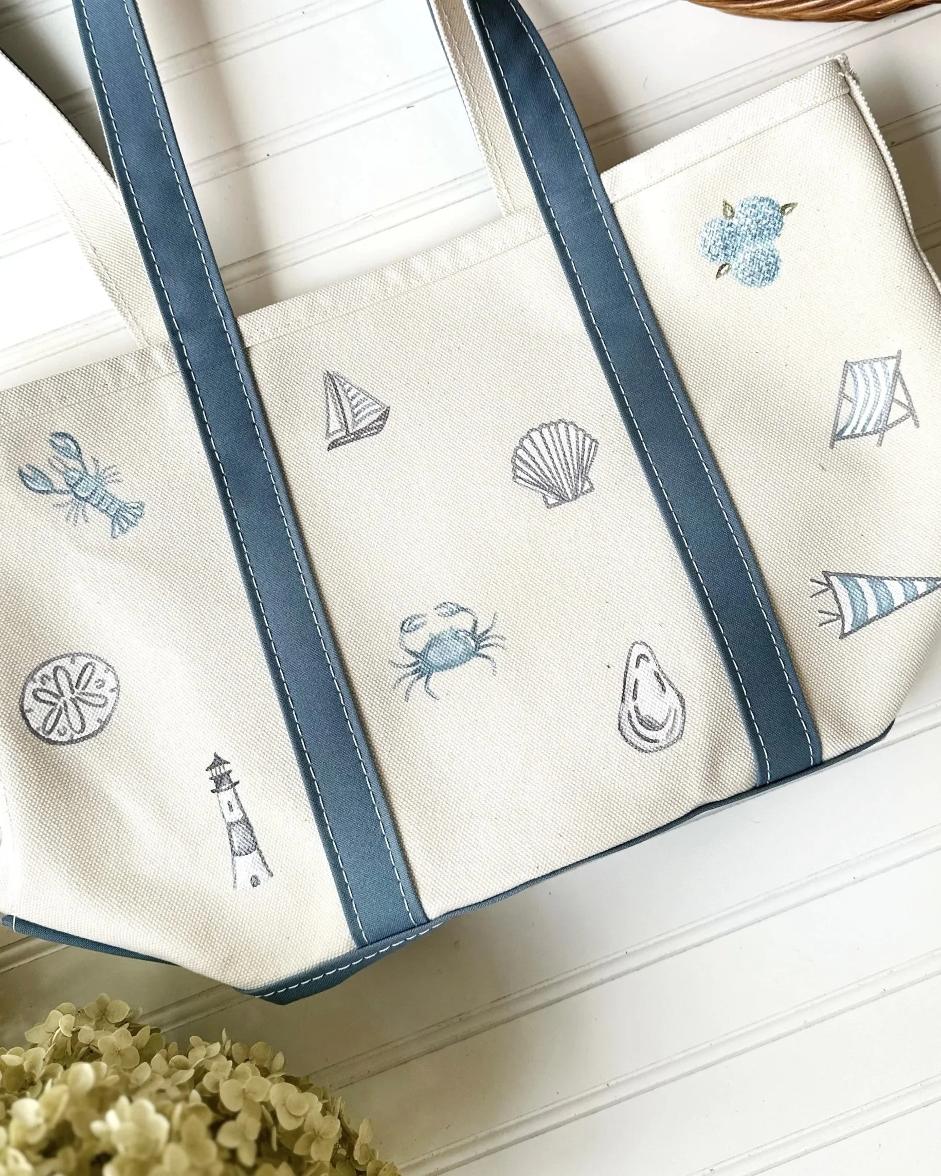 Blue Coastal Icon Medium Tote