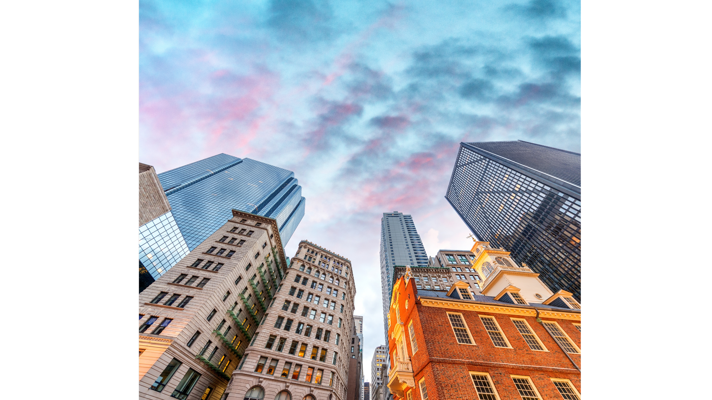 Sky View of Boston City Buildings