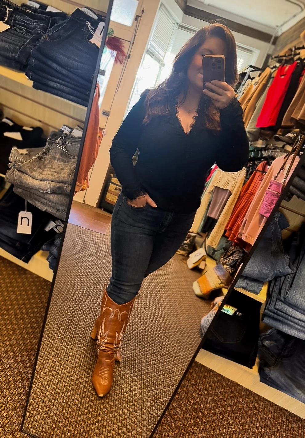 Black Ribbed Lace Trimmed Cardigan