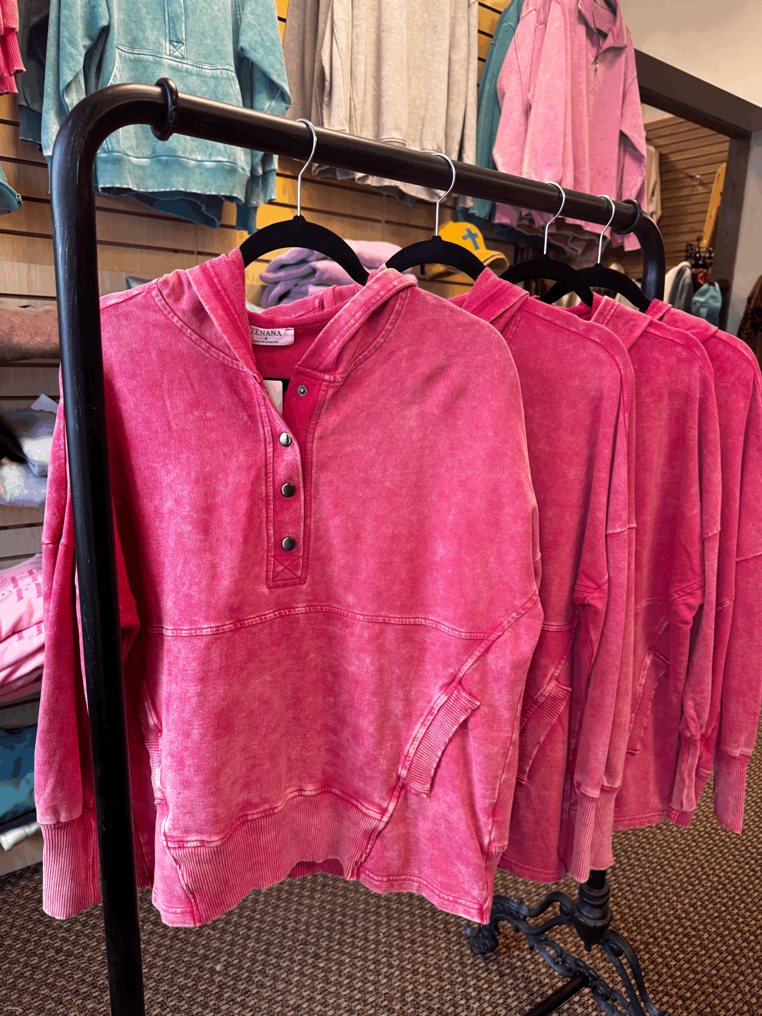 Pink French Terry Pocket Hoodie