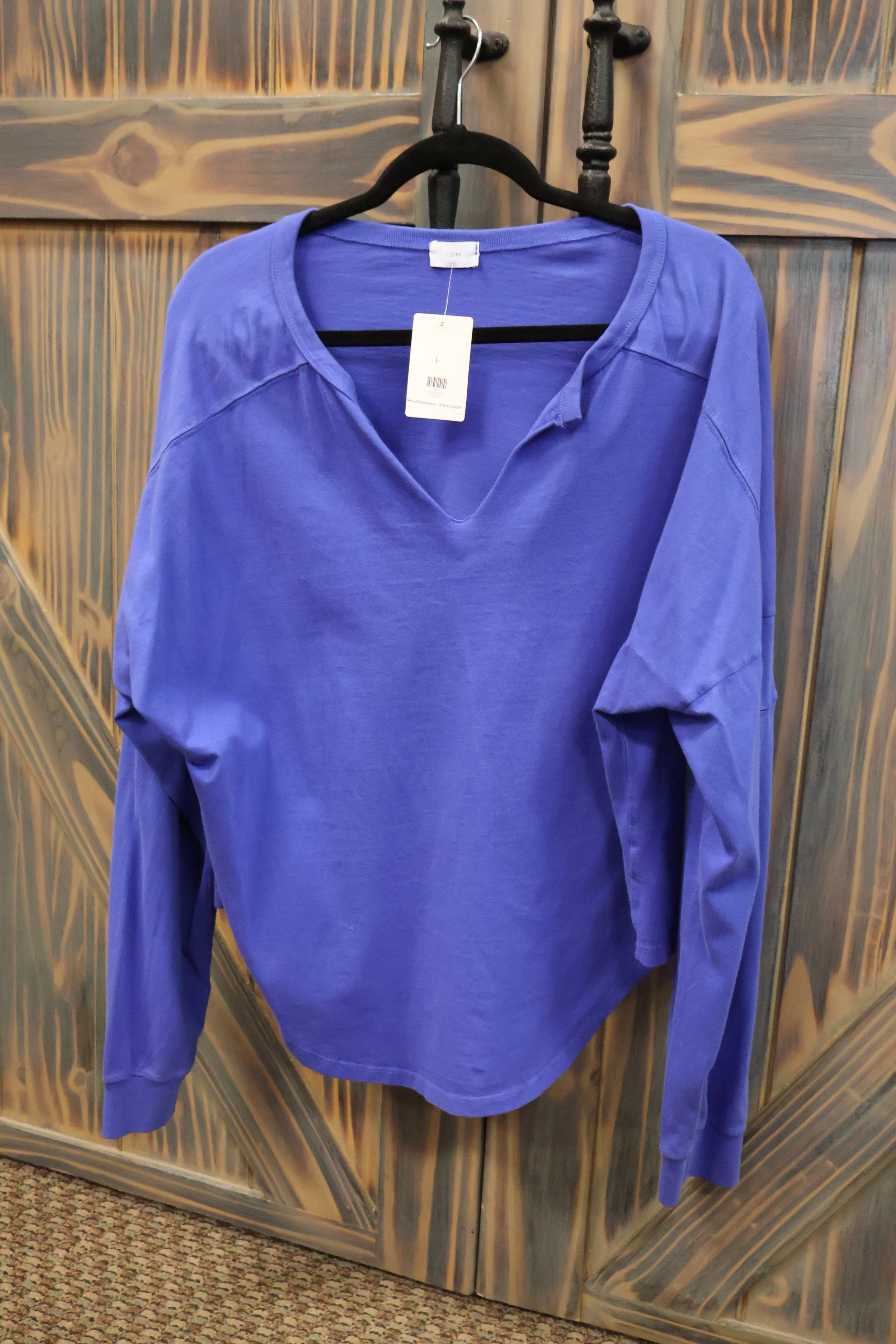 Cobalt V Neck Long Sleeve Top