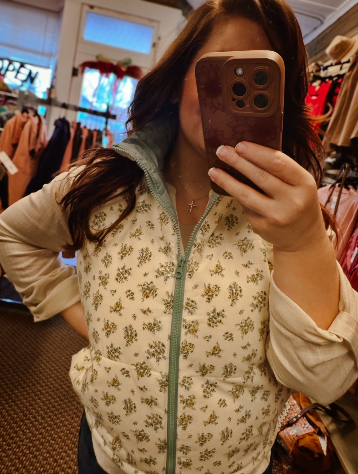 Blue & White Floral Vest