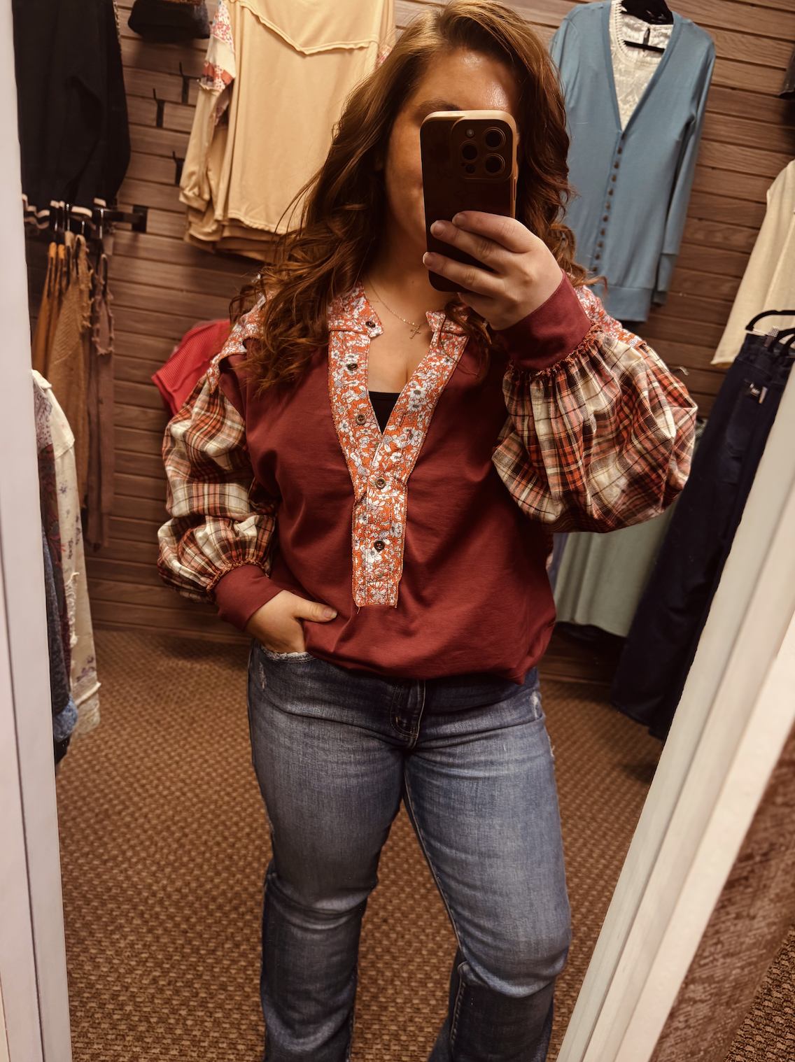 Petal & Patchwork Button Blouse