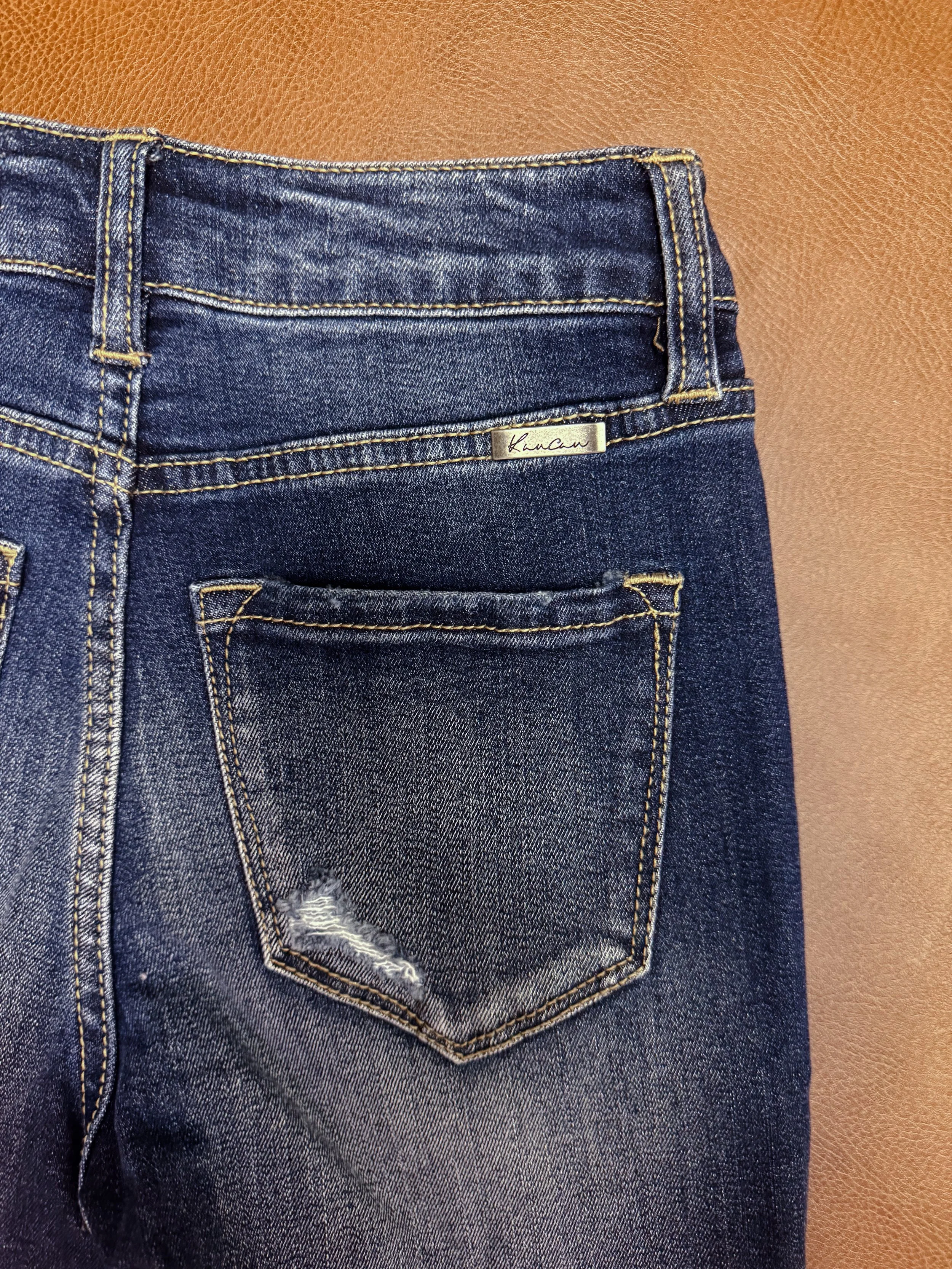 KanCan High Rise Frayed Ankle Skinny Jeans