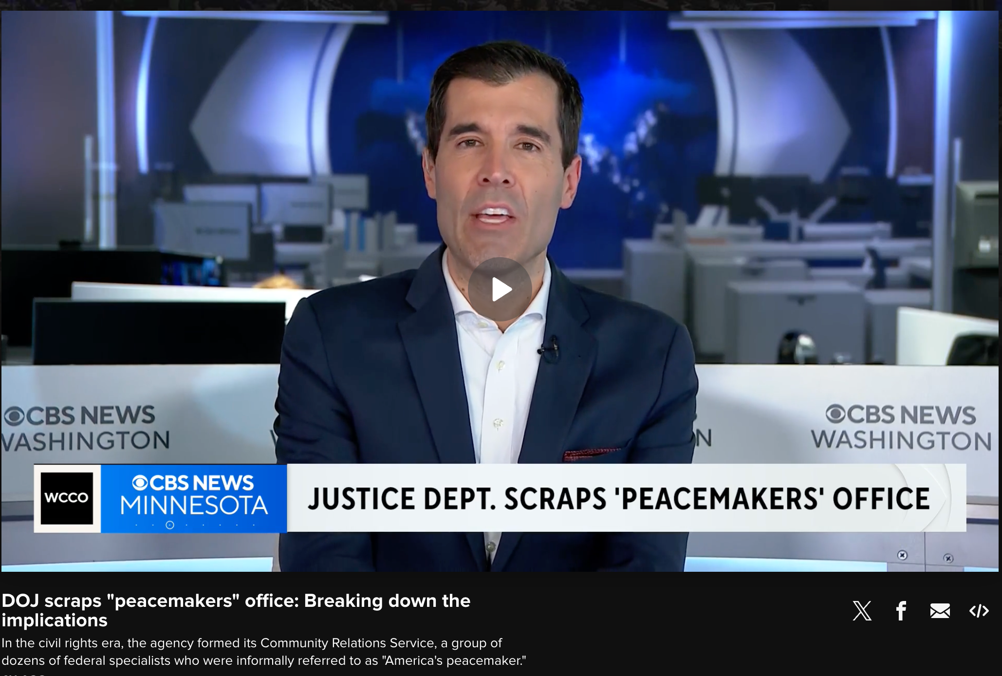 CBS News Highlights DOJ’s “Missed Opportunity” in Closing CRS as Protests Widen Across the Nation