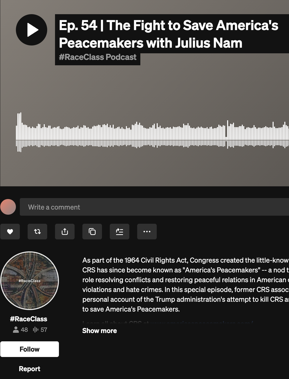 #RaceClass Podcast Covers the Fight to Save America’s Peacemakers