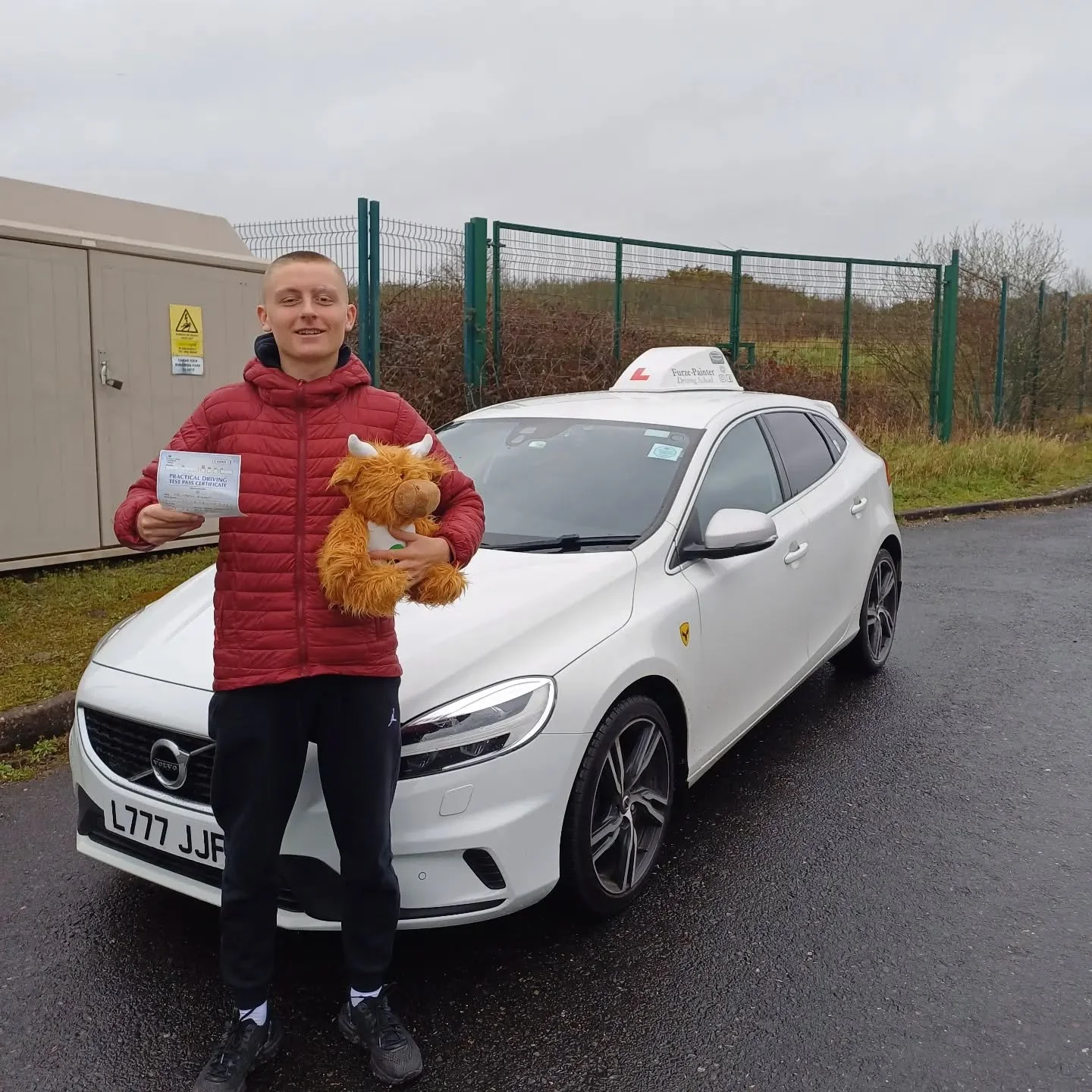 Congratulations 🎉 To Mason on passing his driving test today, he did exceptionally well and it was extremely nice to get good feedback from the examiner. His driving instructor was Jacob and he was very happy to have his picture with Hamish the High
