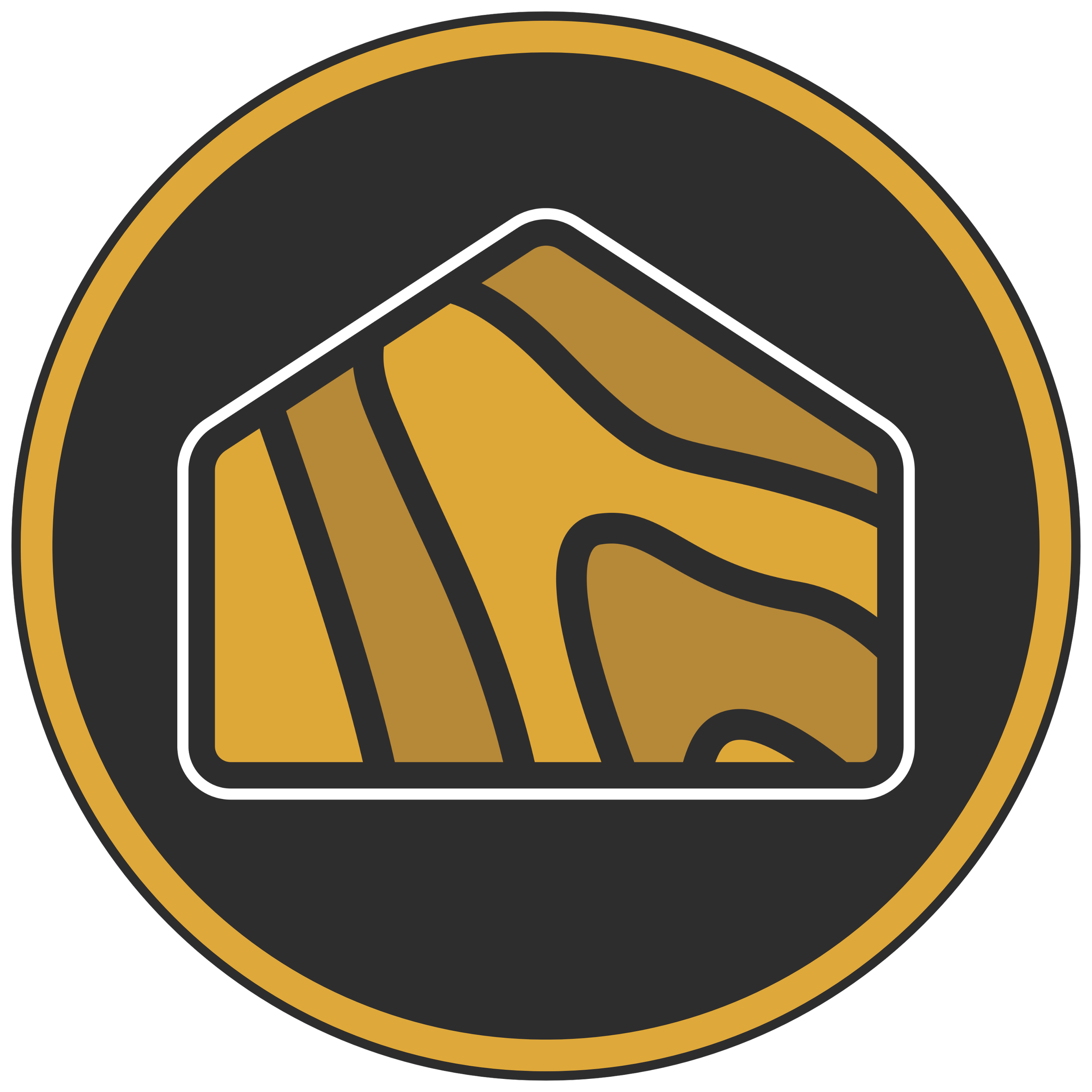 Beverwyck Designs circular logo featuring a pentagon-shaped wood-grain mark in warm gold tones on a dark background.