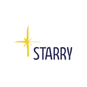 Starry logo with a stylized yellow star and the word 'Starry' in dark blue.