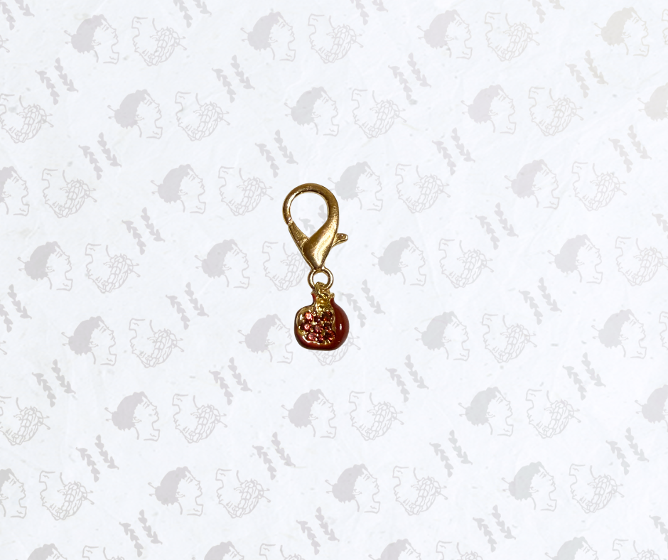 "Pomegranate" w/ Inlayed Crystals - Stitch Marker