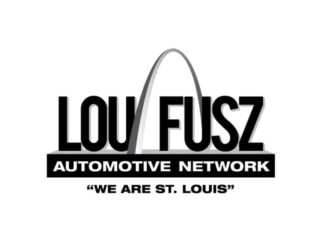 Logo for Lou Fusz Automotive Network with a stylized arch and the tagline 'We Are St. Louis'.