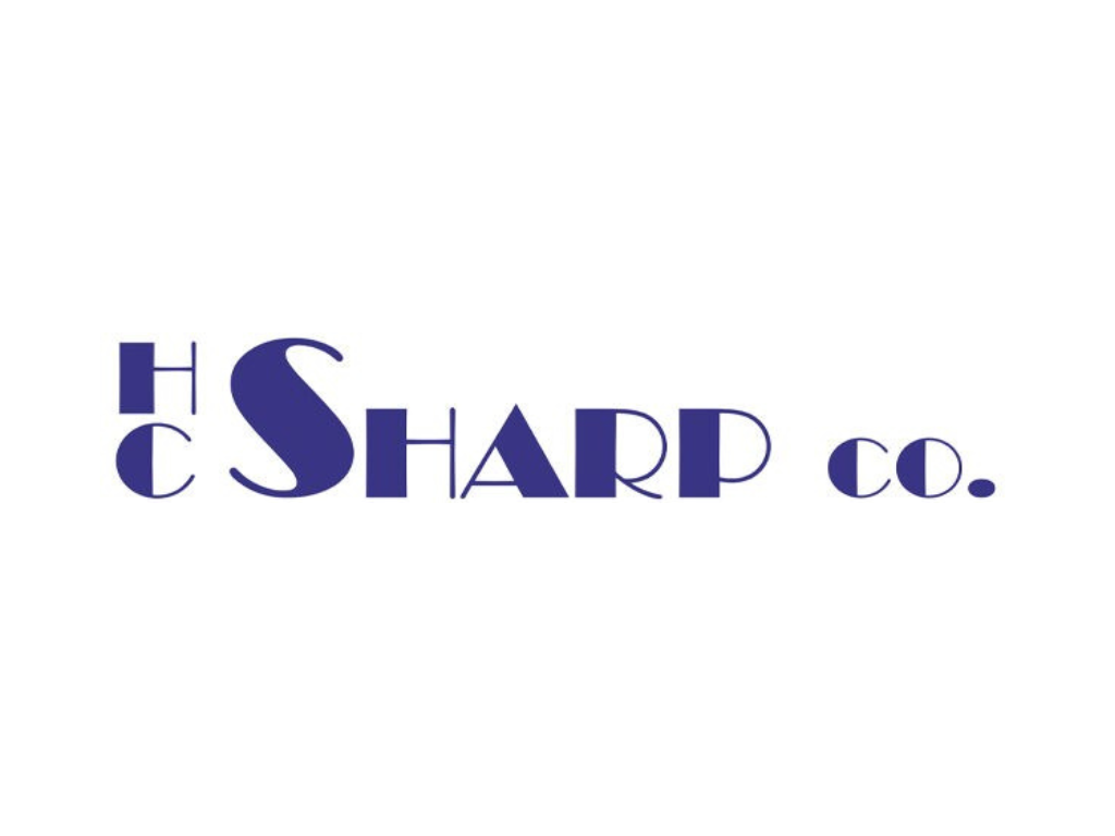 Logo with the text 'SHARP' in large, bold, purple letters, with smaller purple letters 'H C' on the left and 'co.' on the right.