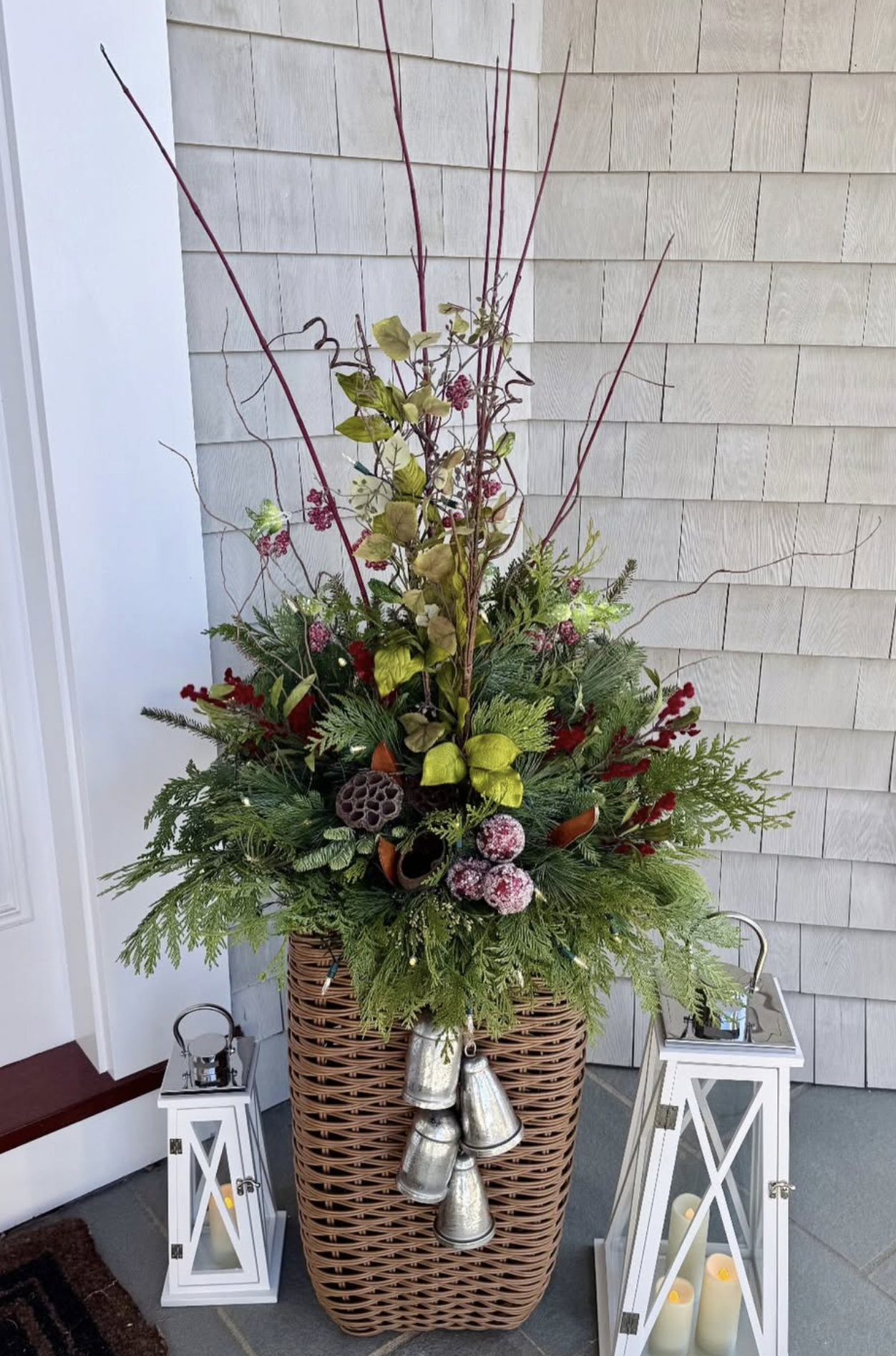 Porch + Palette Fall Winter Planter and Lanterns