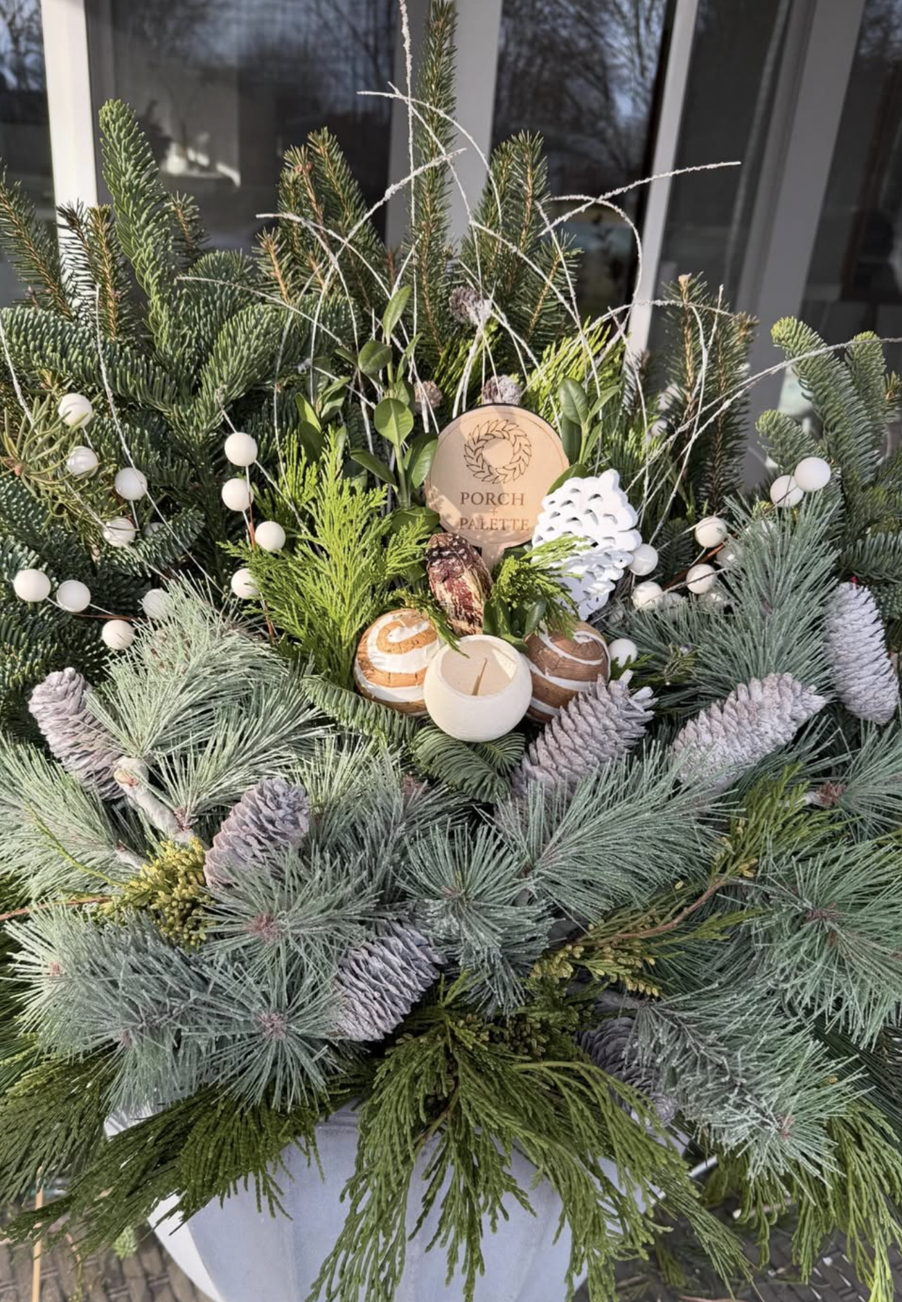 Winter Planter Front Porch by Porch + Palette
