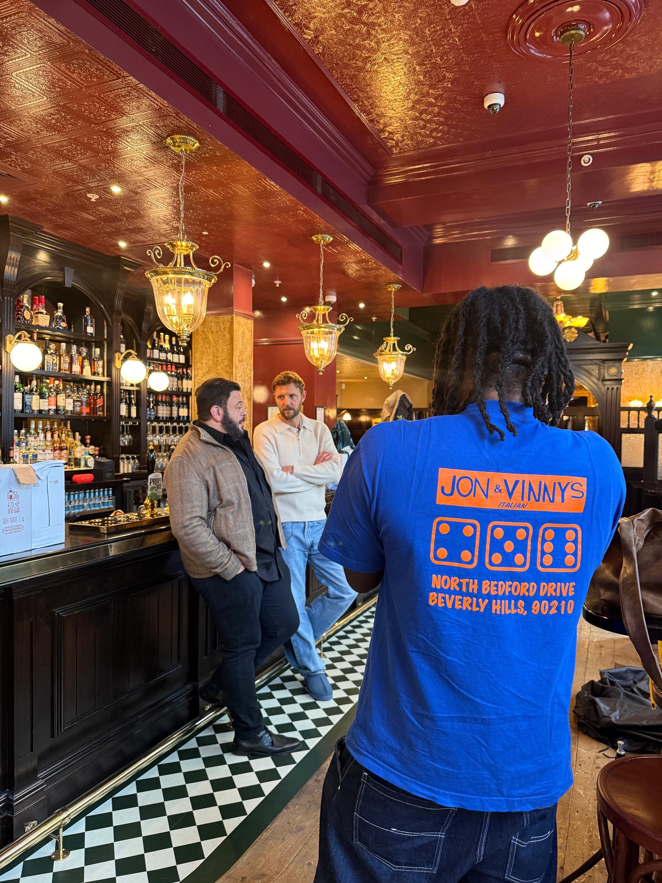 Adam Richman & Carl (owner of Crisp London) - Filming social content for Adams upcoming new show and Crisp Londons change of venue 