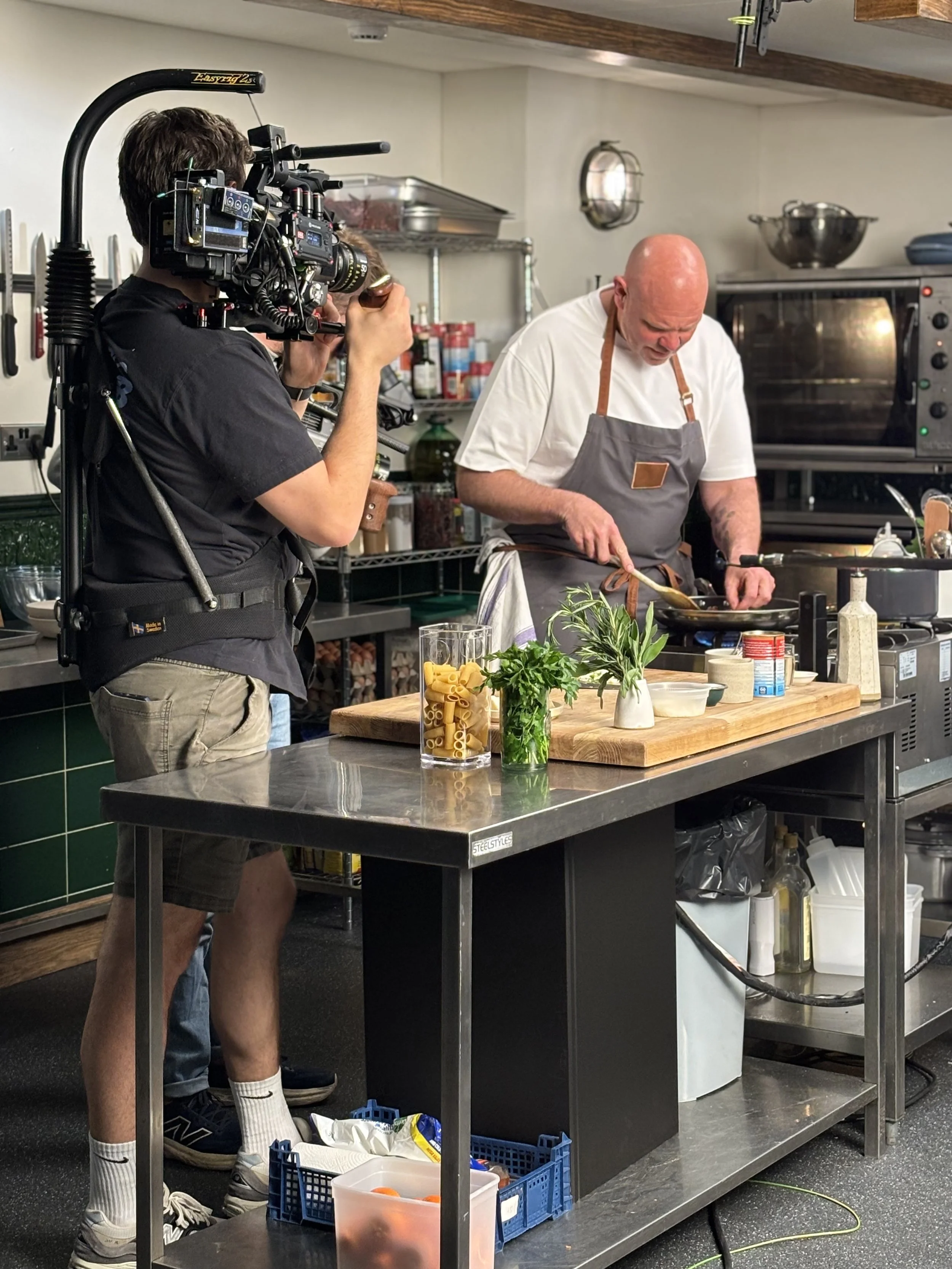 Filming Tom Kerridge for Social Content + Interview for socials and FoodNetwork website for his upcoming show