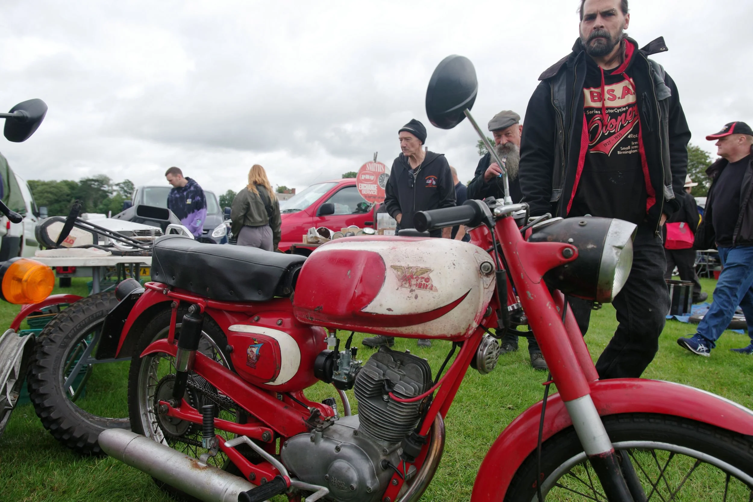 Moto Morini classic motorcycle in the autojumble at Founders Day.