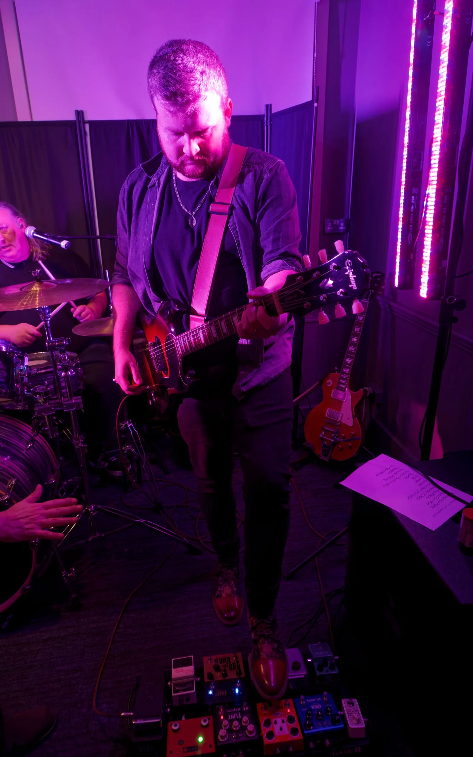 Lead guitarist James Ives, playing at The Fox and Hounds, Stony Stratford.
