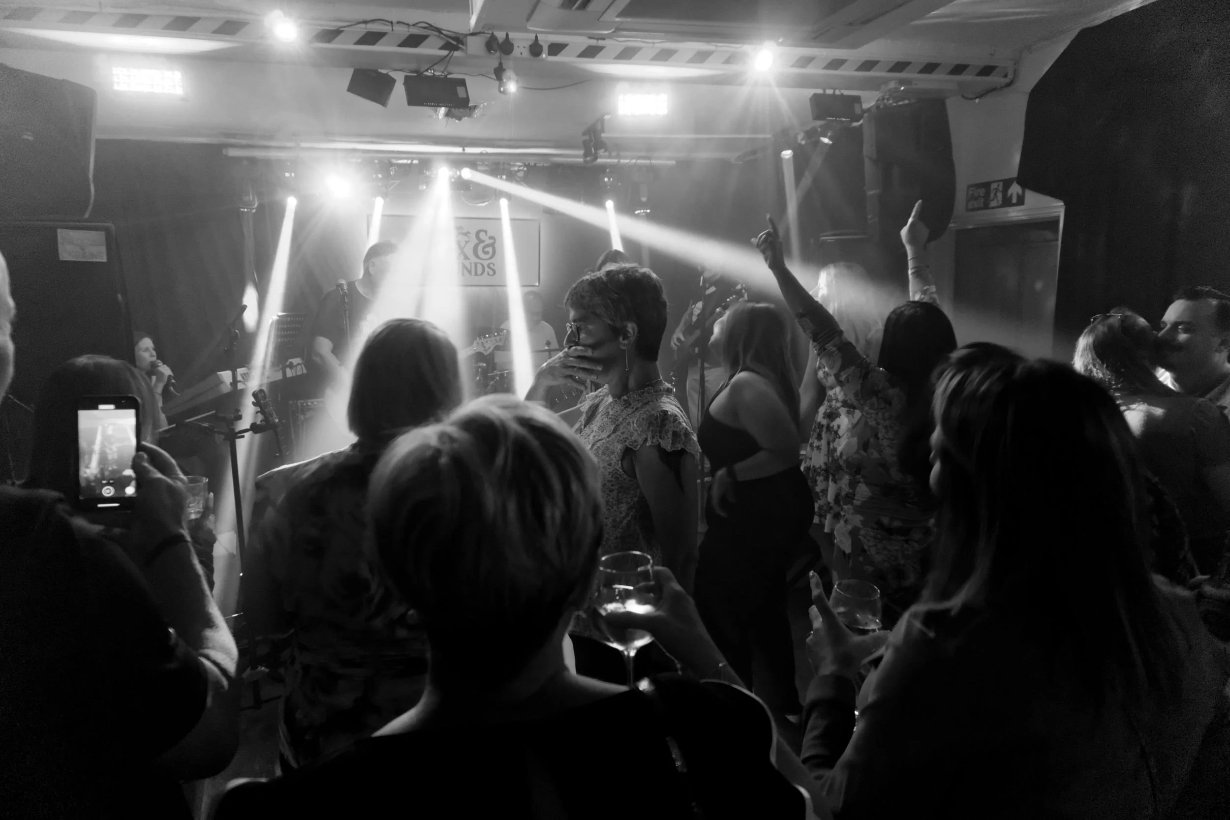 Audience of live band at the Fox and Hounds in Stony Stratford.