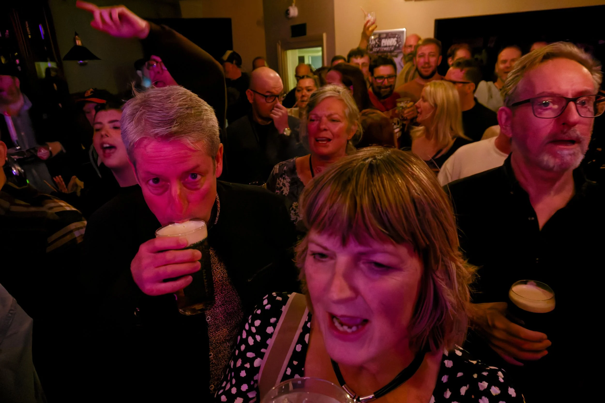 Band audience, at the Fox and Hounds, Stony Stratford.