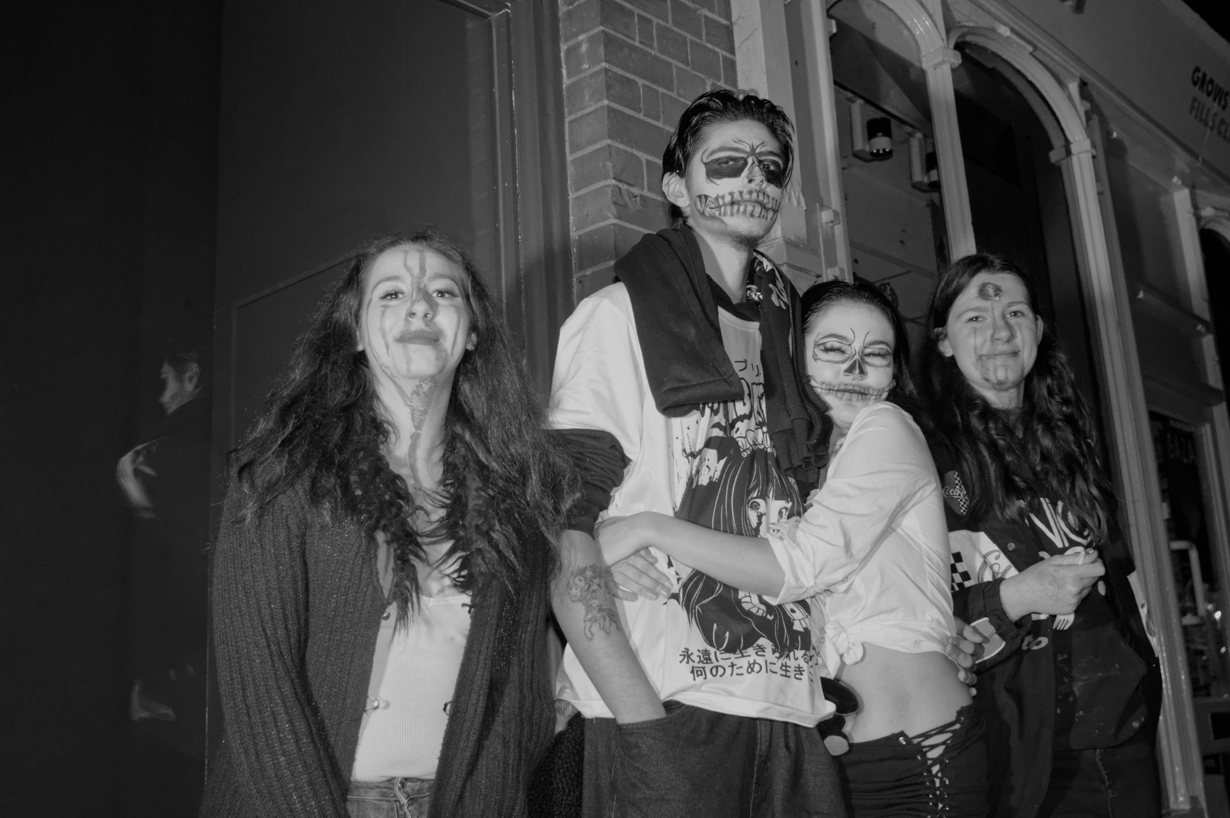 Fancy dress at a Halloween zombie pub crawl in Stony Stratford, Bucks.