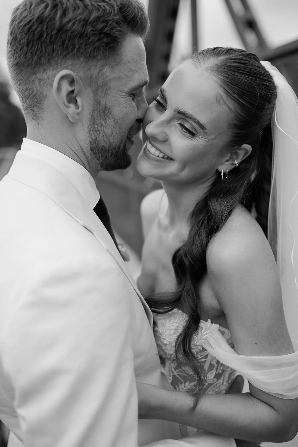 Brautpaar Portrait, Schwarzweiß Foto