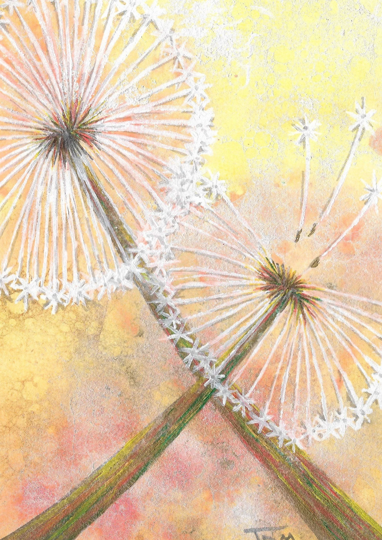 Dandelion Glow 2 - Mixed Media