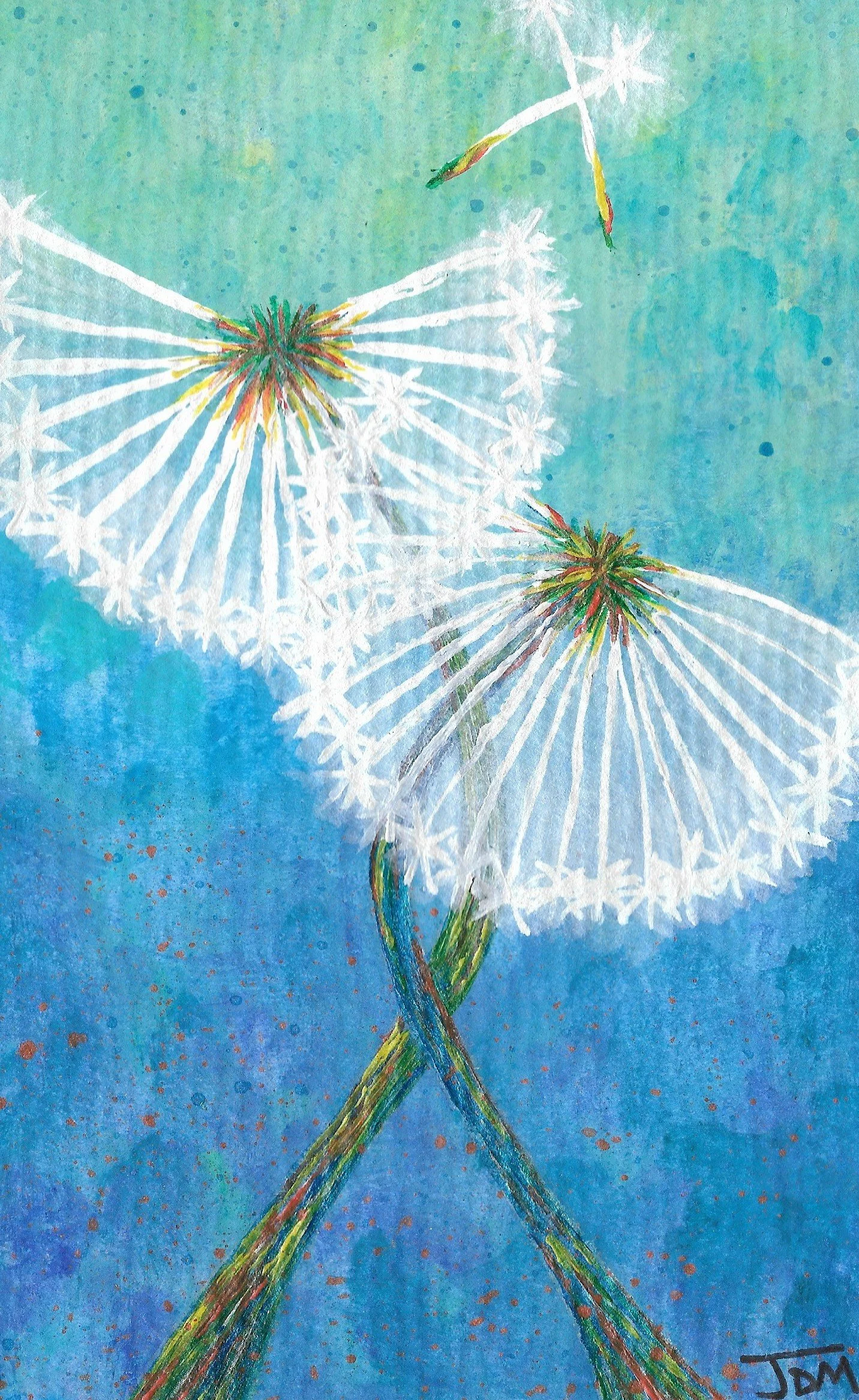 Blue Sky Wishes - Mixed Media
