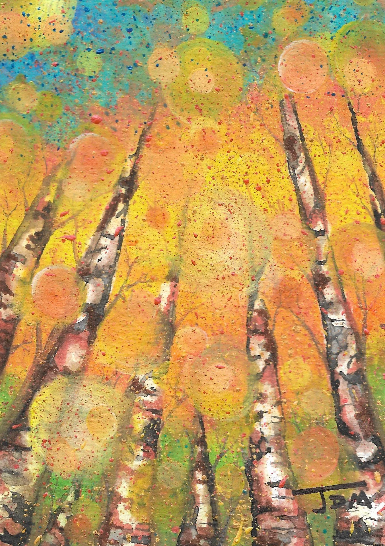 Sunlit Forest - Mixed Media
