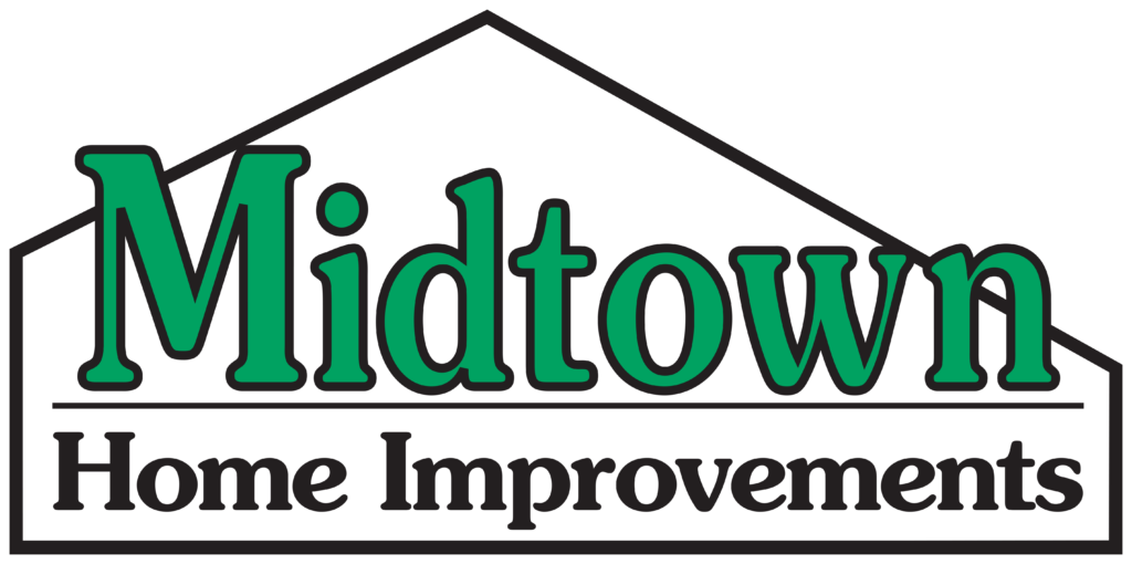Logo for Midtown Home Improvements with green and black text inside a stylized house shape.