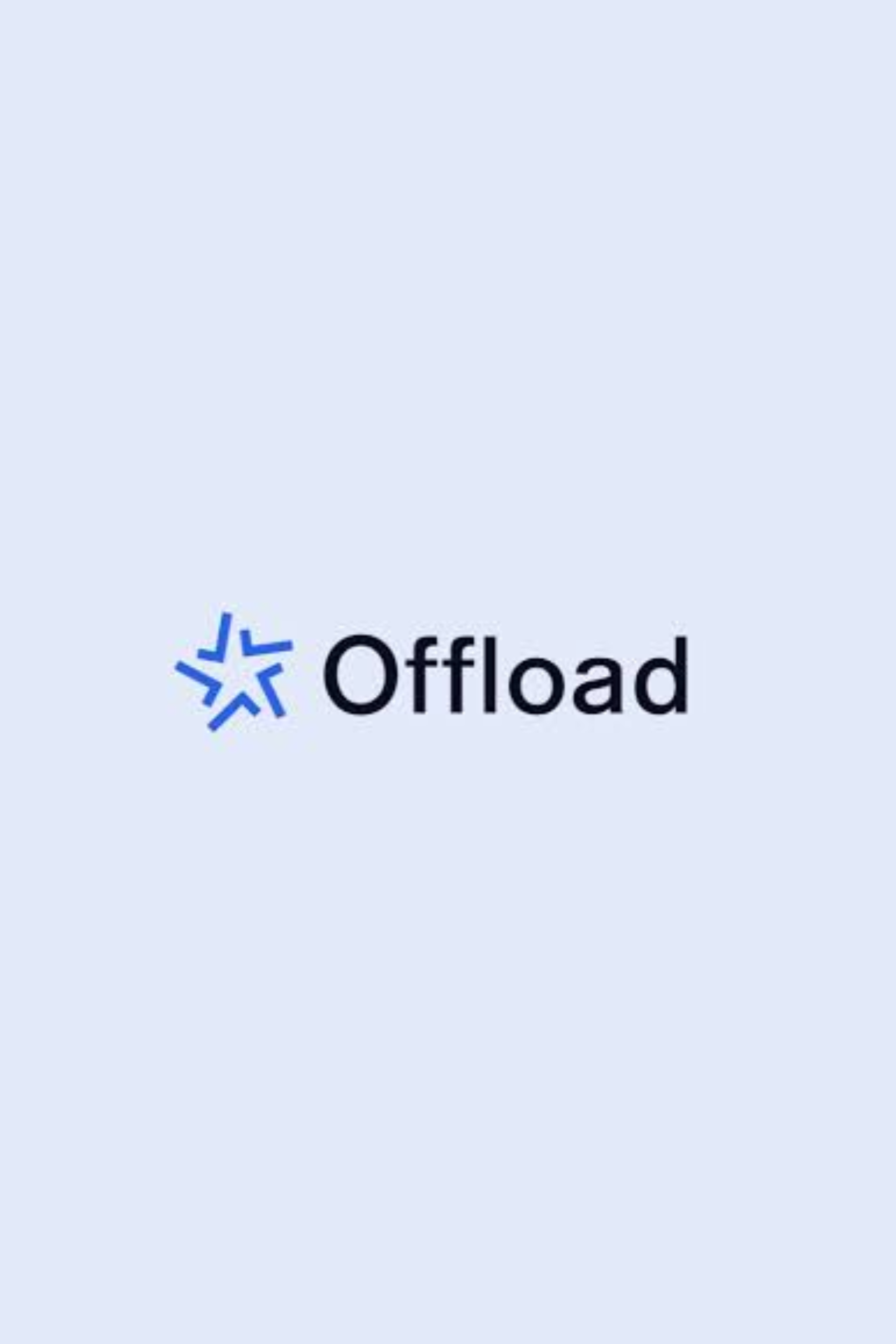 Offload logo with a stylized blue star and the word 'Offload' in black text.