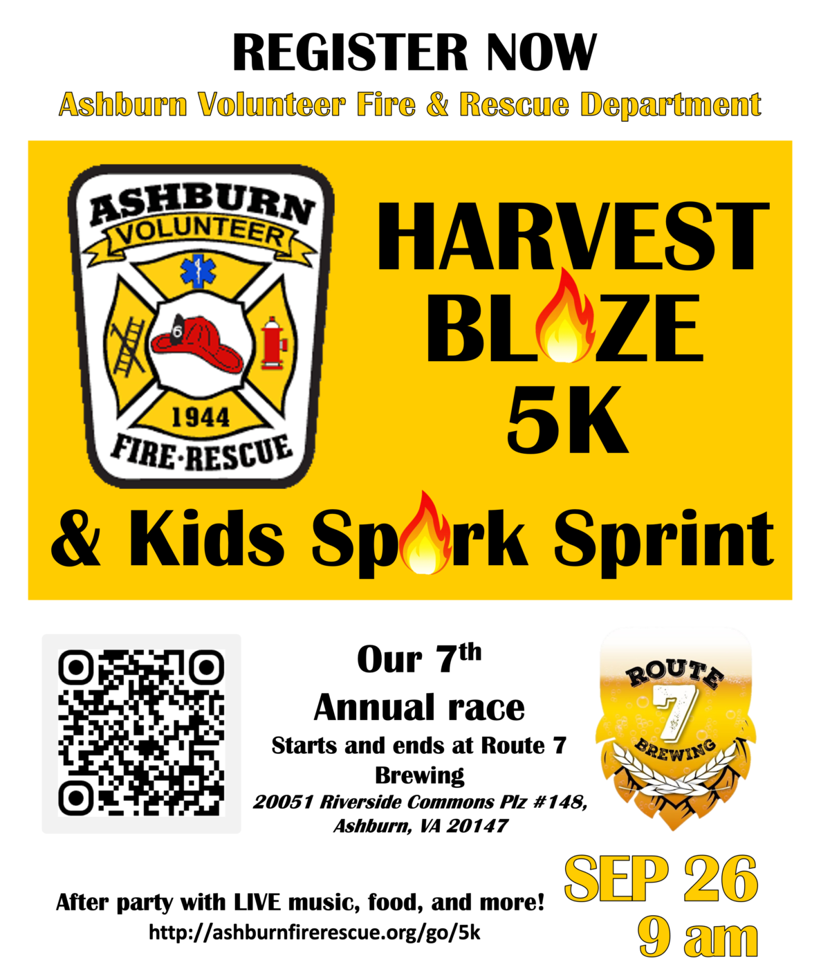 7th Annual Harvest Blaze 5K and Kids' Spark Sprint