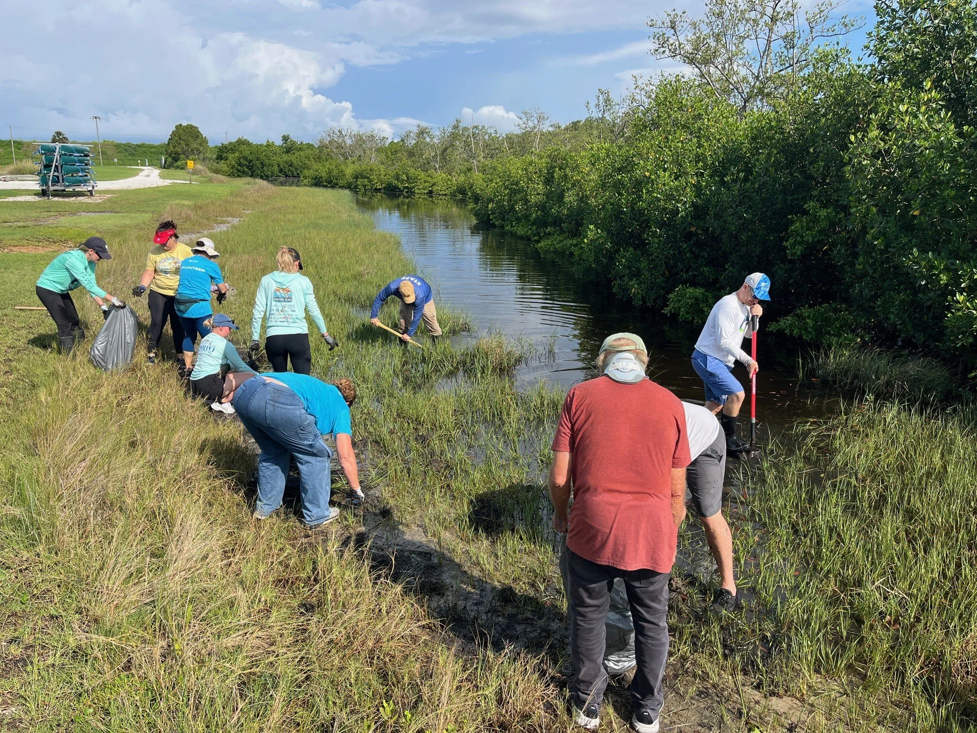 Harvesting Marsh Grass