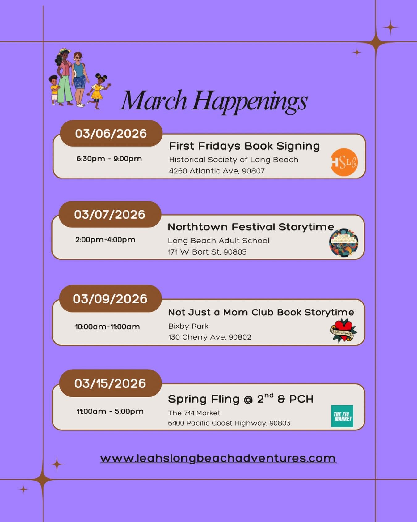 ✨March Happenings ✨

Can you believe next week is March? I&rsquo;m so excited it&rsquo;s my launch month AND my birthday month 🥰

You can find me signing and selling books on:

🍀 3/6 from 6:30-9:00pm 
First Fridays @historicalsocietyoflongbeach at 