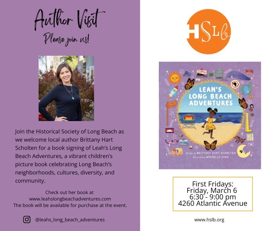 I&rsquo;ll be joining the Historical Society of Long Beach for an author visit next Friday, March 6th as part of @firstfridayslb 

First Fridays is an awesome community event that takes place the first Friday of every month in Bixby Knolls. @bixbykno