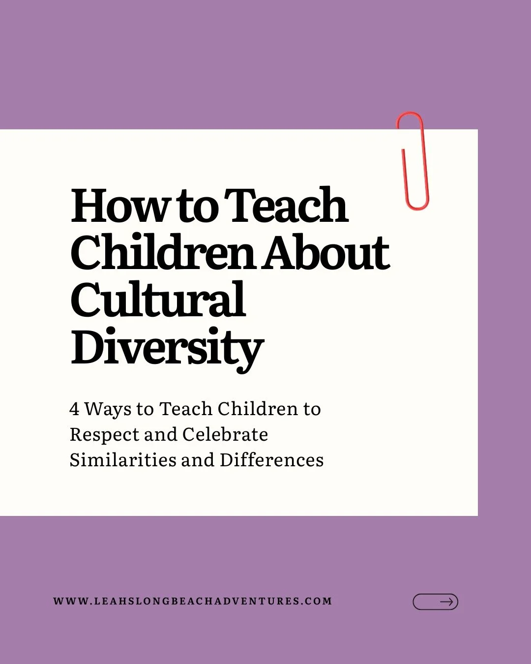 Today is @unitednations World Day for Cultural Diversity. In honor of this, I wanted to share 4 ways to teach children to respect and celebrate similarities and differences. 

1. Introduce your child to differences: Whether you shy away from it or no