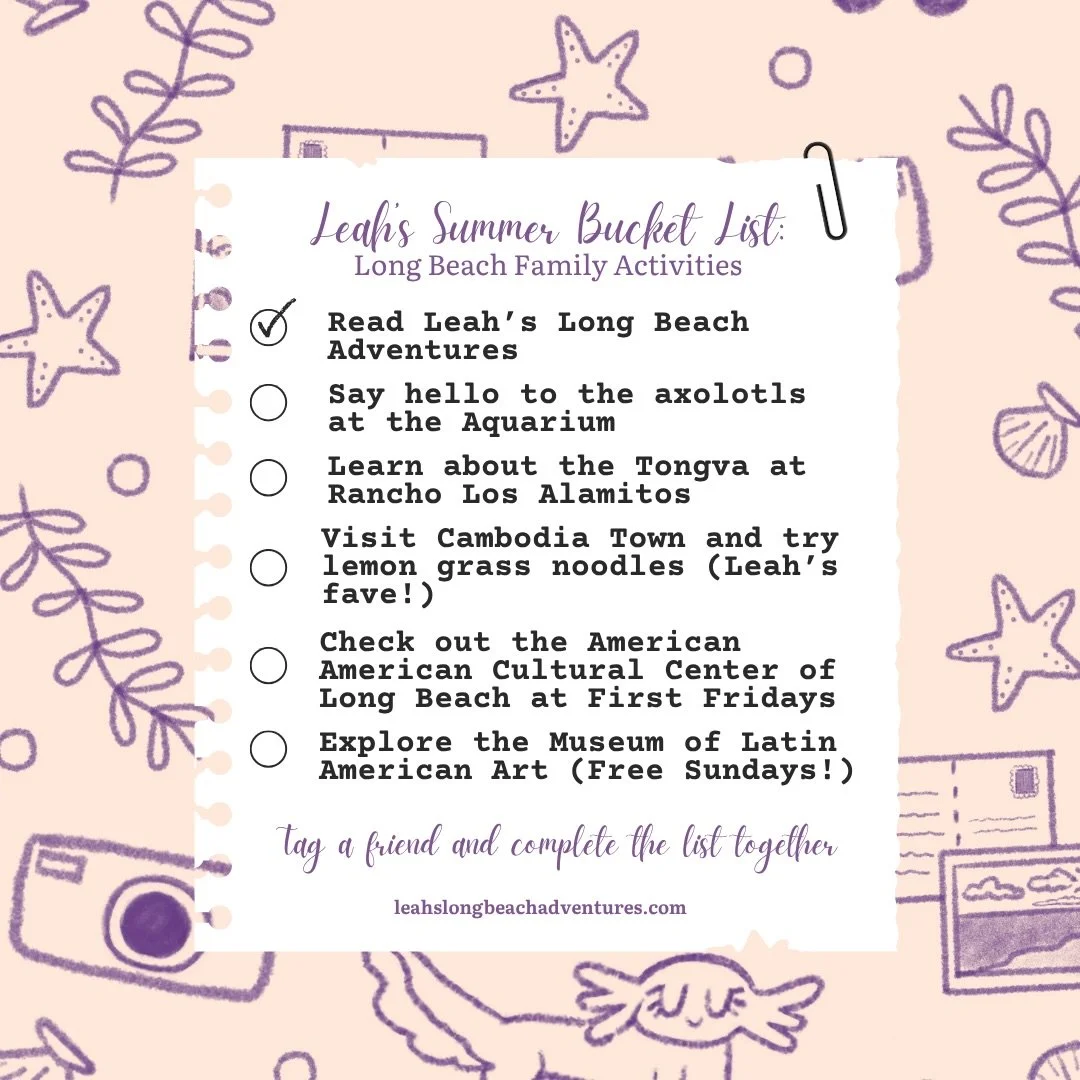 🌞Summer is upon us! Leah has a great summer bucket list for Long Beach families to check off ✅

Throughout the book Leah and her family visit these places and more! Leah, a curious 3rd grader, tells you a little bit about each location in the book ?