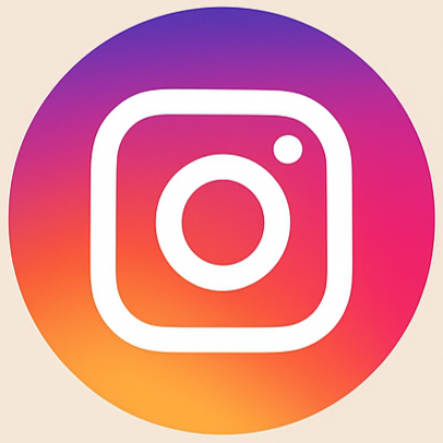 Instagram logo with a gradient background of purple, pink, and orange.