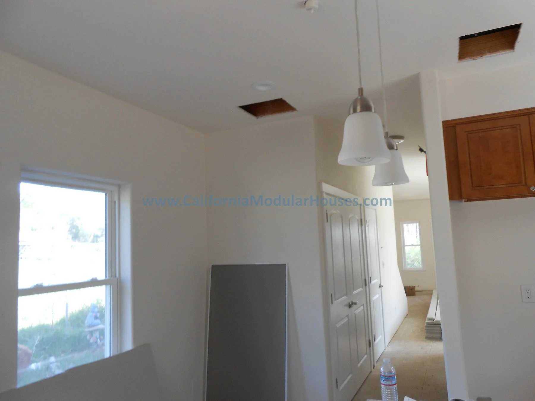 Interior of a modular house in completion of the on-site work.  Cobb Mountain, Lake County, California.  The San Ysidro Falls model.  Modular Homes California, Modular Homes, California Modular Home, 
